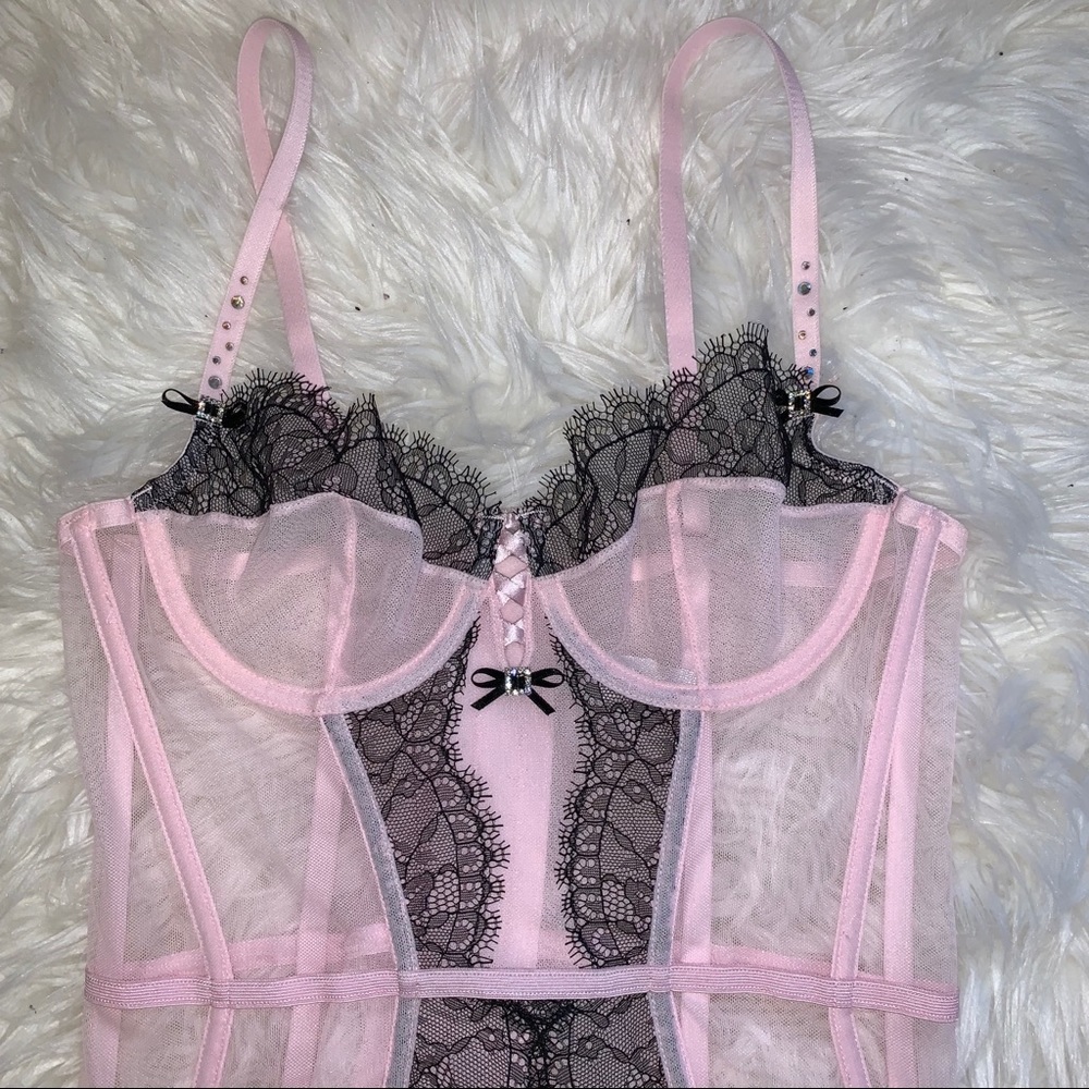 Victoria’s Secret Corset Garter Lingerie Pink 34B